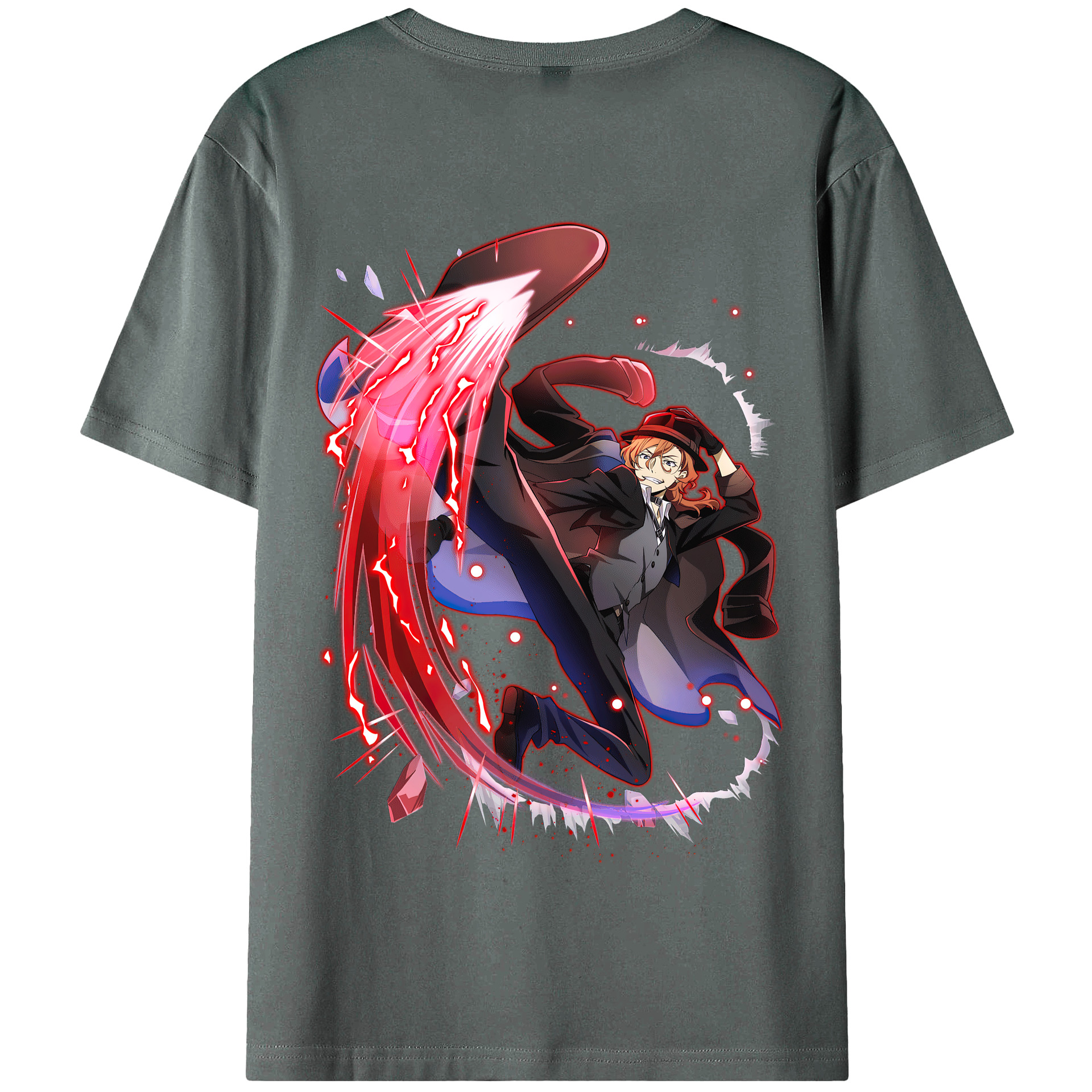 （画像用） 文豪ストレイドッグス Bungo Stray Dogs 綿100％半袖Tシャツ（背面プリント）
